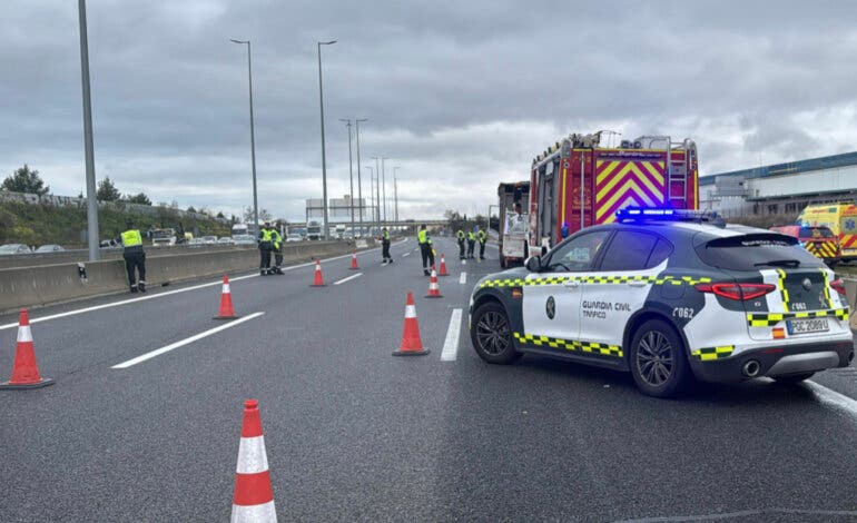 Muere un camionero en un accidente en la A-2, en Alcalá de Henares 