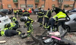 Herido un camionero tras chocar contra siete coches y dos furgonetas en Puente de Vallecas