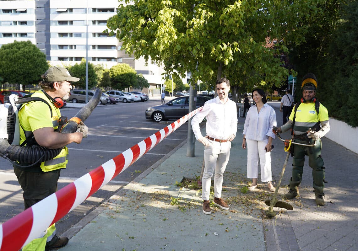 Torrejón intensifica el desbroce de alcorques en todos los barrios tras las lluvias