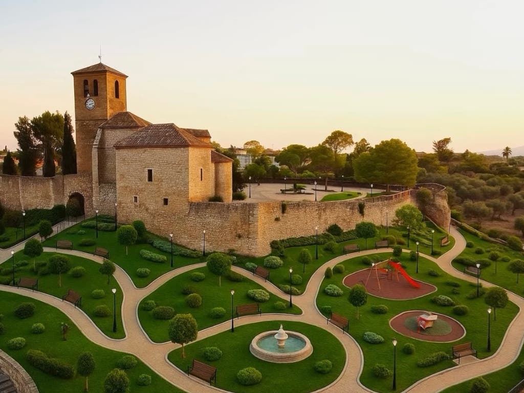 Santorcaz proyecta un gran parque urbano junto a la Muralla restaurada del Castillo