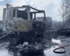 Calcinadas tres cabezas tractoras y nueve vehículos en un incendio en el polígono industrial de Meco