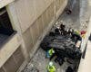 Cae con su coche desde ocho metros de altura en un centro comercial de Majadahonda