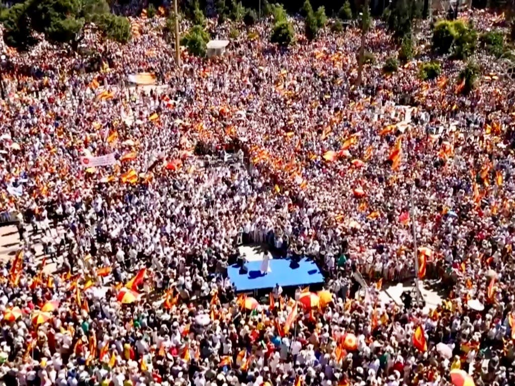 El PP reúne a 100.000 personas en Madrid contra el Gobierno de Sánchez para pedir elecciones
