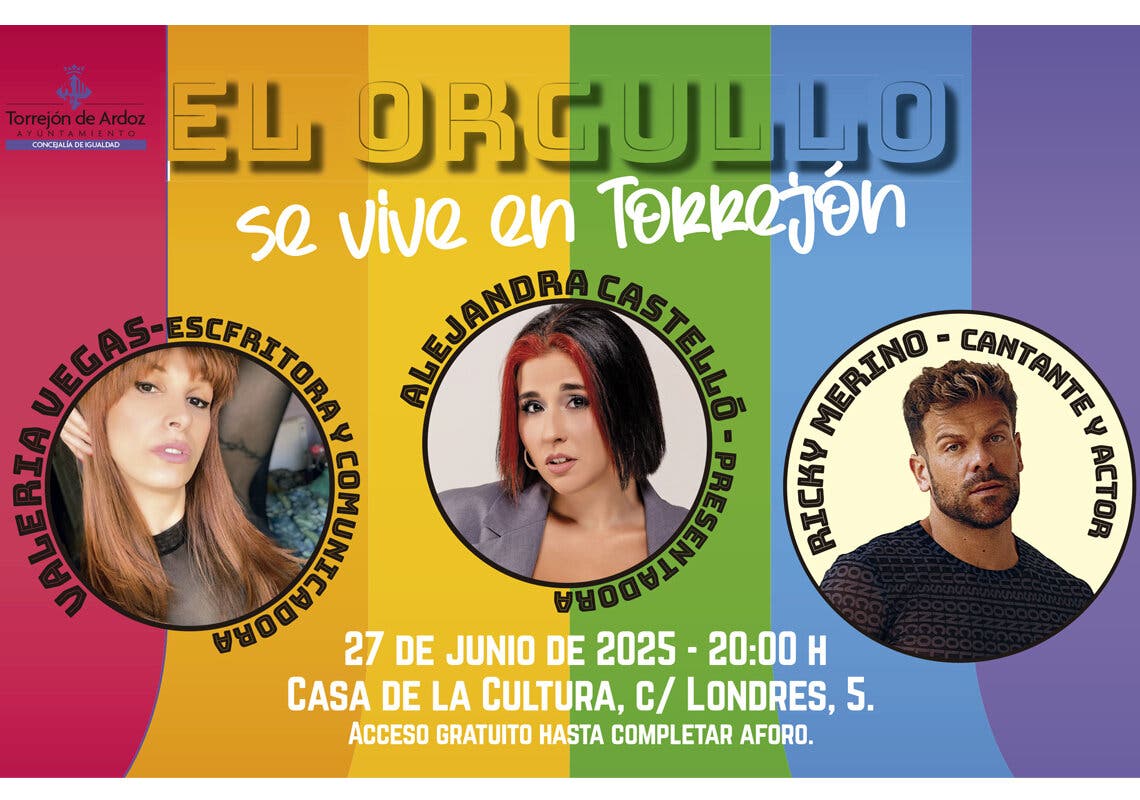 Torrejón celebra el Orgullo con Valeria Vegas, Ricky Merino y Alejandra Castelló