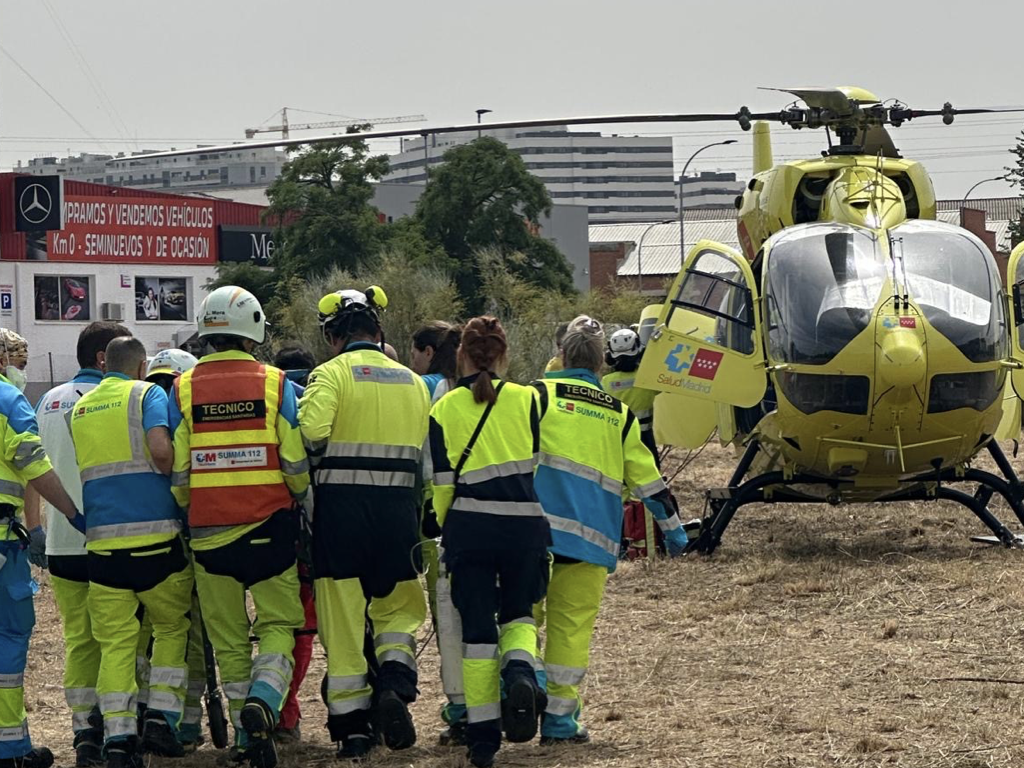Herido grave un trabajador tras caer desde seis metros de altura en Arganda