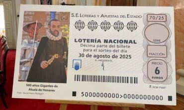 Los Gigantes de Alcalá de Henares protagonizan un décimo de Lotería Nacional por su 500 aniversario