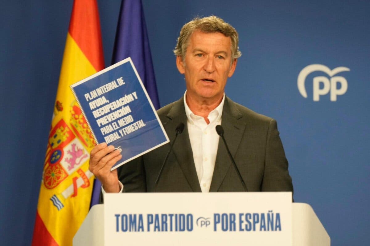 Feijóo presenta un plan contra incendios que incluye un registro nacional de pirómanos y pulseras telemáticas