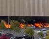 Arden diez coches en un incendio en el parking del centro comercial Xanadú
