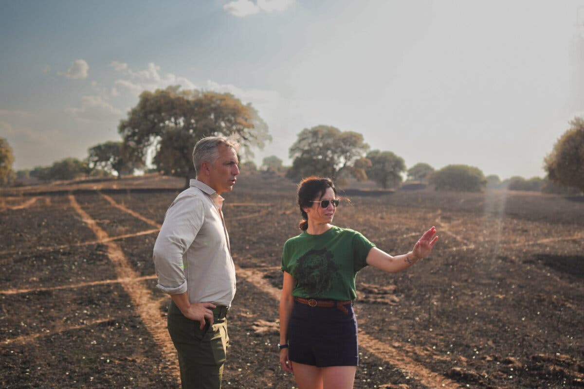 Ayuso visita la zona afectada por el incendio de Tres Cantos y anuncia que pedirá al Gobierno la declaración de zona catastrófica