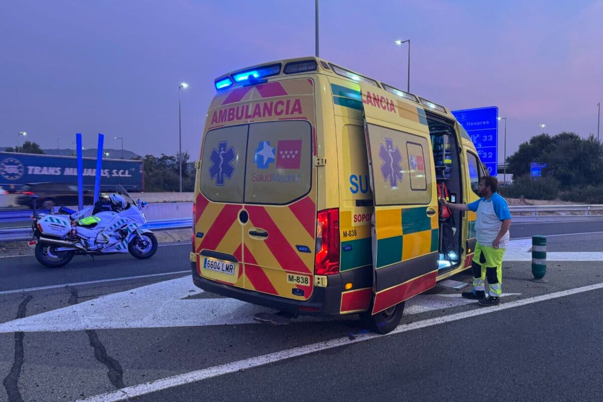 Muere un motorista de 23 años en un accidente de tráfico en la A-2 en Alcalá de Henares