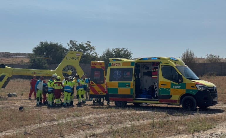 Herido grave un trabajador tras quedar atrapado en una máquina en una yesería de Valdemingómez