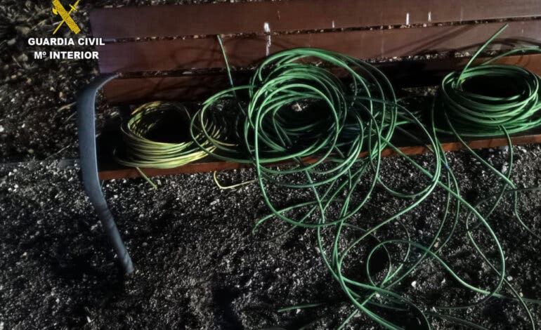 Dos detenidos tras ser sorprendidos de madrugada robando cable del alumbrado público de Alovera