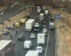 Atasco en la M-45 por un accidente múltiple en San Fernando de Henares