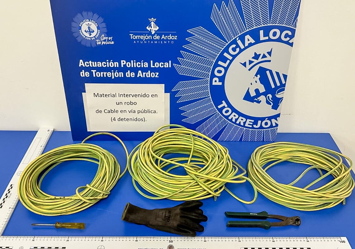 Once detenidos en Torrejón en una nueva fase de la operación «Cobreti» contra el robo de cable