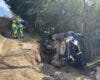 Dos heridos leves al volcar un coche en un camino de tierra en Arganda del Rey
