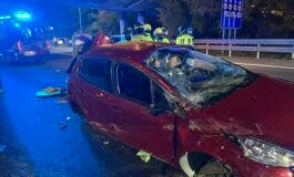 Dos heridos, uno grave, en un aparatoso accidente en la A-42
