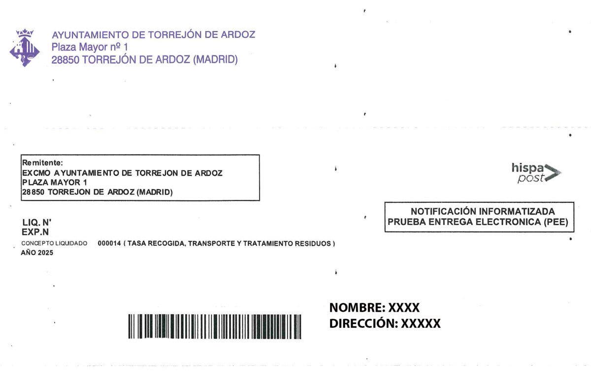 Cómo pagar la tasa de basuras en Torrejón: esta es la carta que recibirás