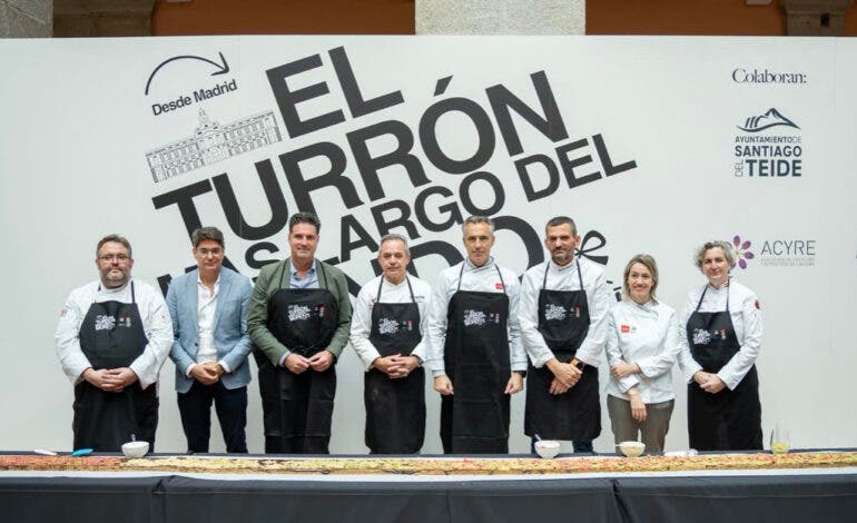 Madrid bate récord con el turrón más grande del mundo, de 60 metros y 300 kilos de peso