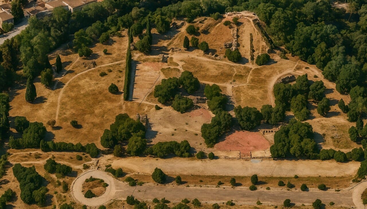 Vista aérea del antiguo Acuópolis en San Fernando de Henares