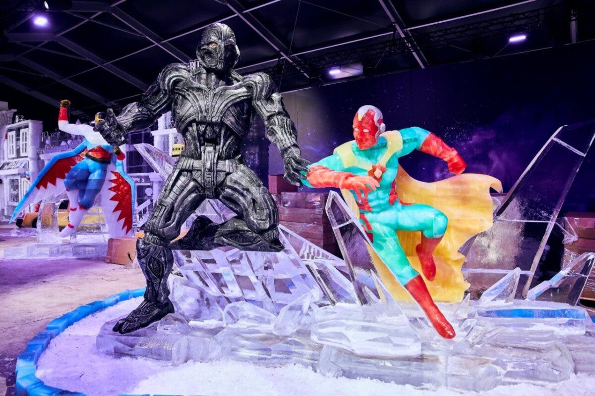 Vuelve a Torrejón Ice Festival: héroes, villanos y mucho color en la mayor exposición de esculturas de hielo de Europa