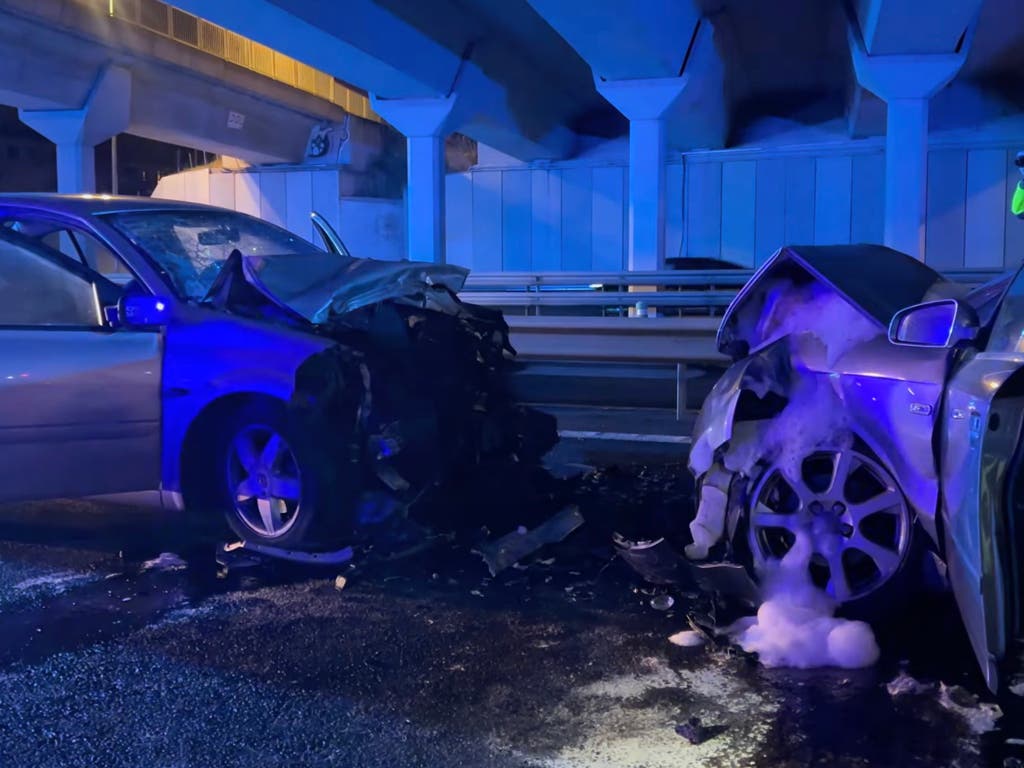 Tres heridos, uno grave, en la M-607 en un accidente provocado por un coche que circulaba en sentido contrario