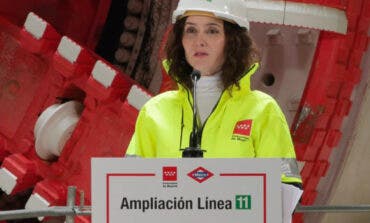 Ayuso asiste al montaje de la tuneladora Mayrit para ampliar la L11 de Metro y anuncia una nueva estación en la L10