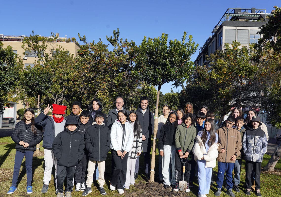 Escolares de Torrejón plantan el madroño número 47 por el aniversario de la Constitución