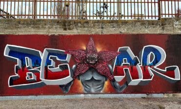 Jóvenes de Mejorada del Campo crean un espectacular mural inspirado en «Stranger Things»