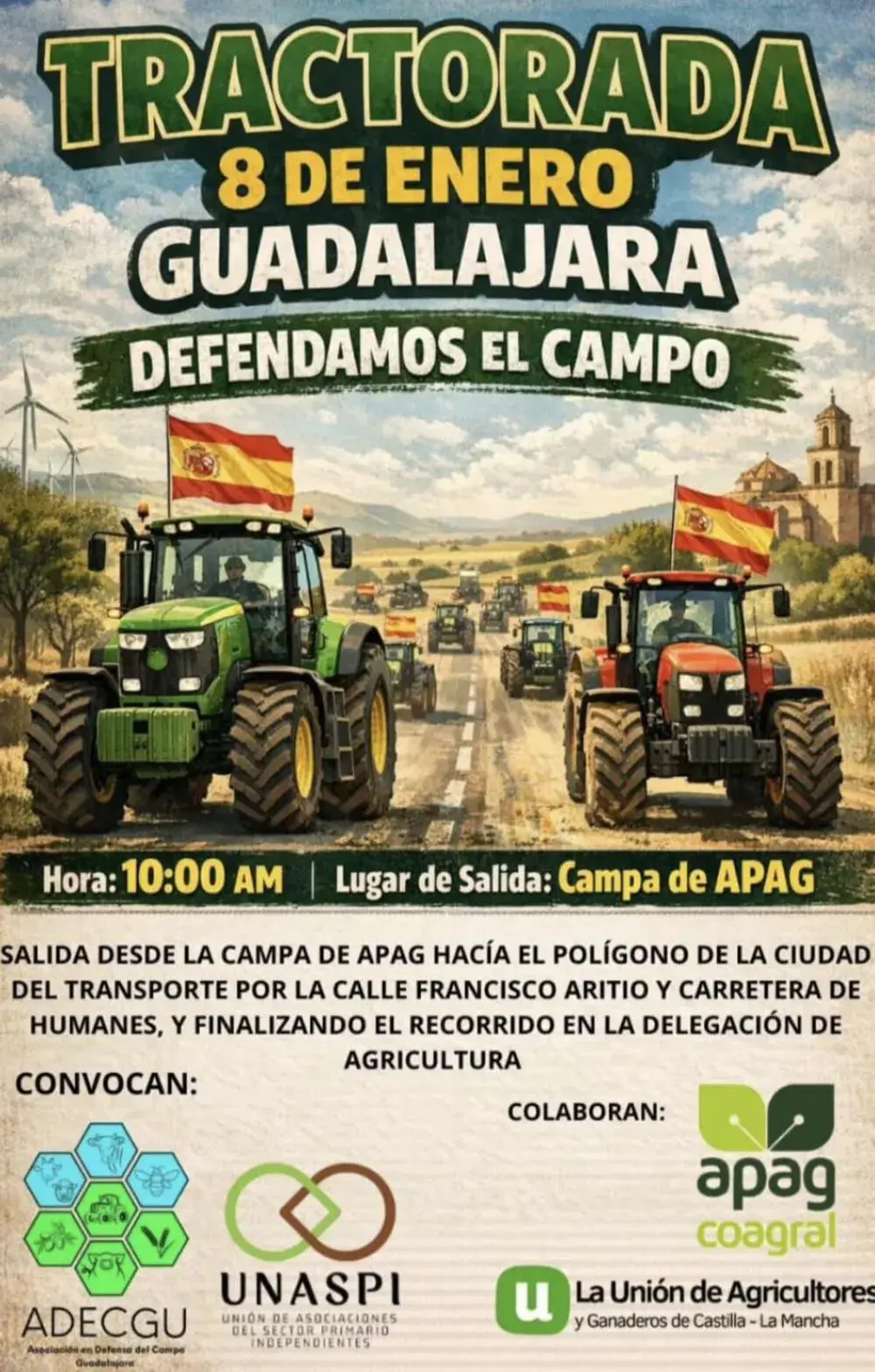 Tractorada en Guadalajara para apoyar al sector agrícola y ganadero